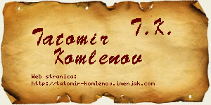 Tatomir Komlenov vizit kartica